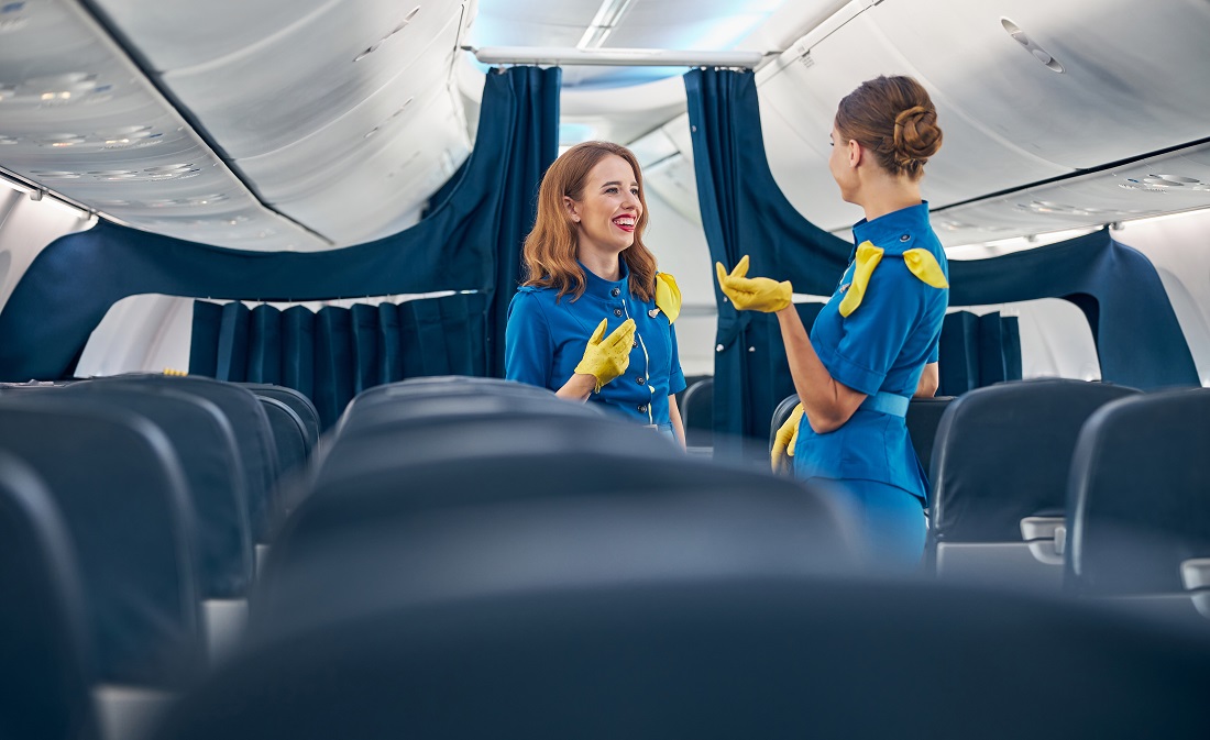 Flight attendants airplane