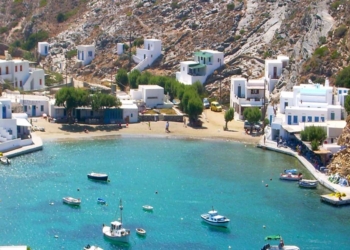 What is the small Greek island with the 235 churches1