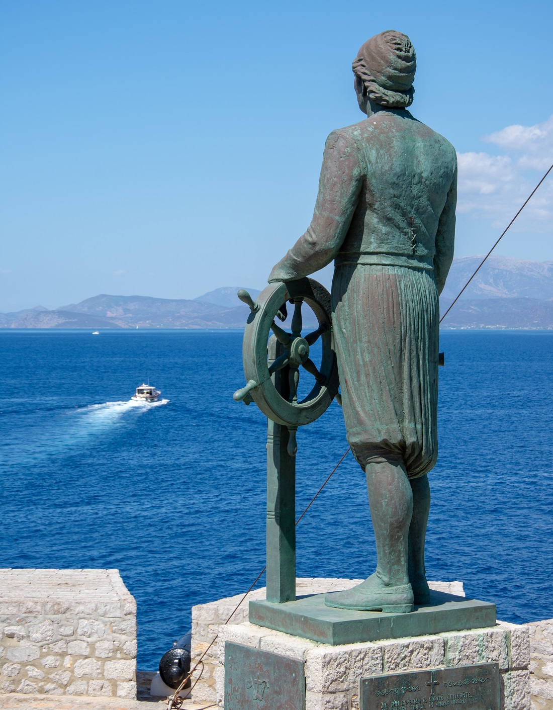 The statue of Miaoulis in Hydra
