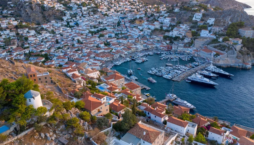 Hydra island from above