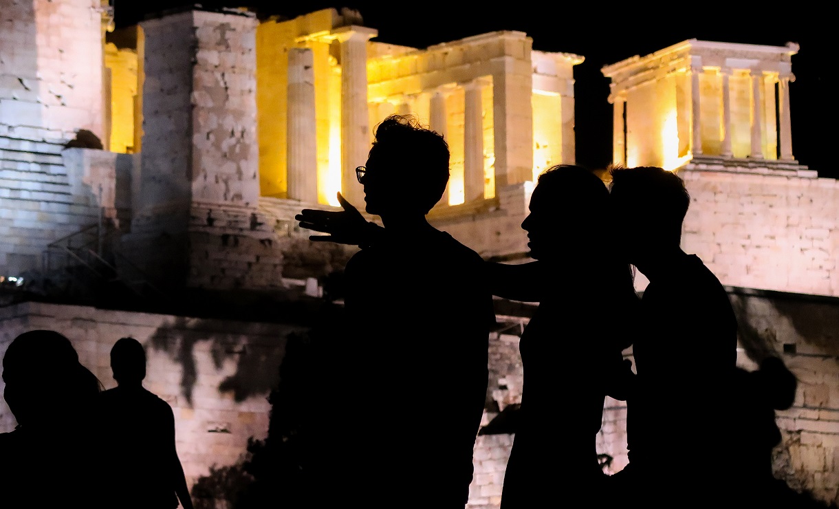 Tourists at the Acropolis