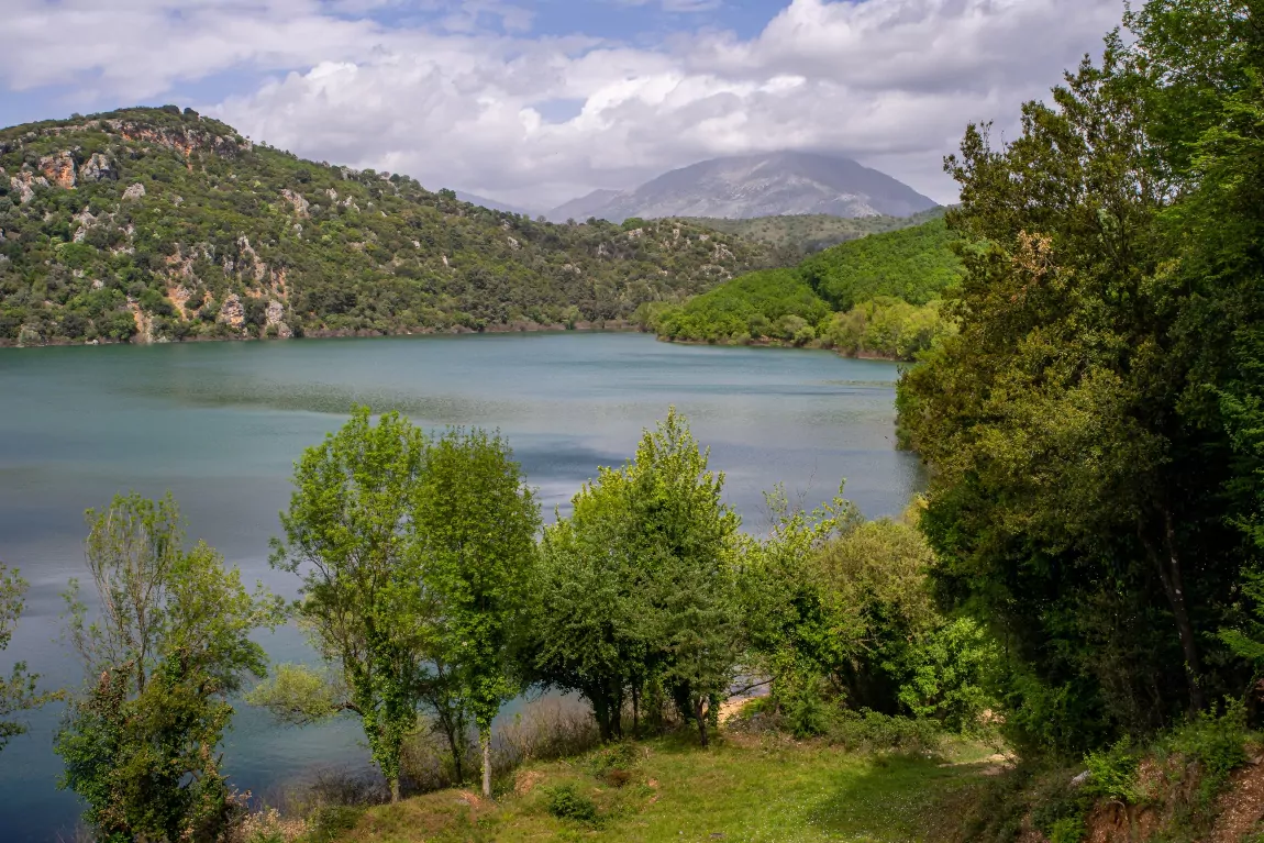 Lake Ziros with a view from the forest